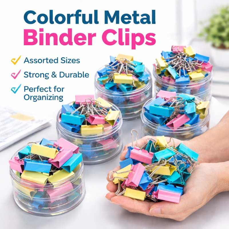 Is Stationery Office Supply - 40 Stück/Set Lange Bunte Metall-Binderklammern, Verschiedene