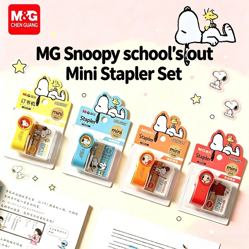 Office Supply Office Stationery Items - Snoopy Anime-Figur Mini-Heftgerät-Set, tragbares Design mit