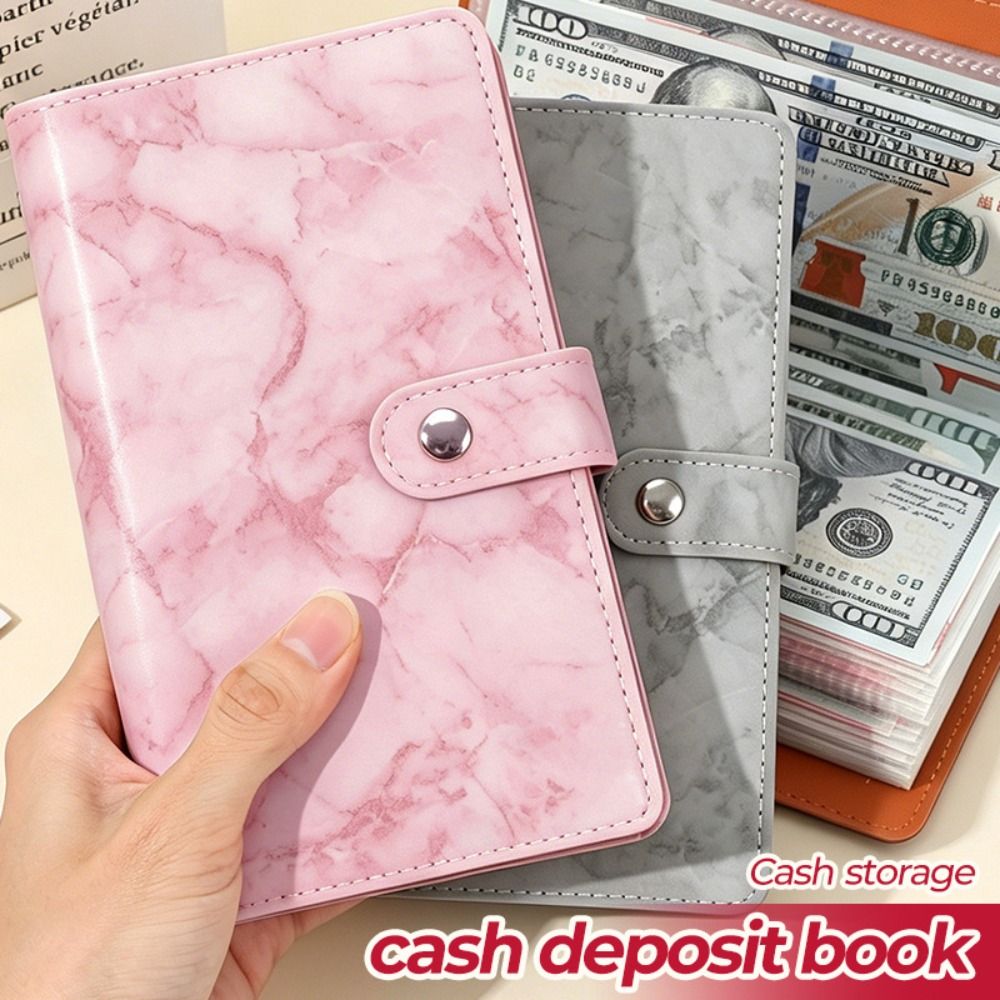 Planner Weekly Budget - Hochwertiges PU-Geldbucht mit Marmormuster, 100 Taschen,