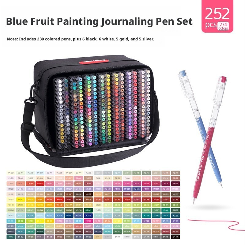 Whiteboard Marker Set - 252-teiliges Set mit 234 Farben Feinspitzen-Gelmalstiften