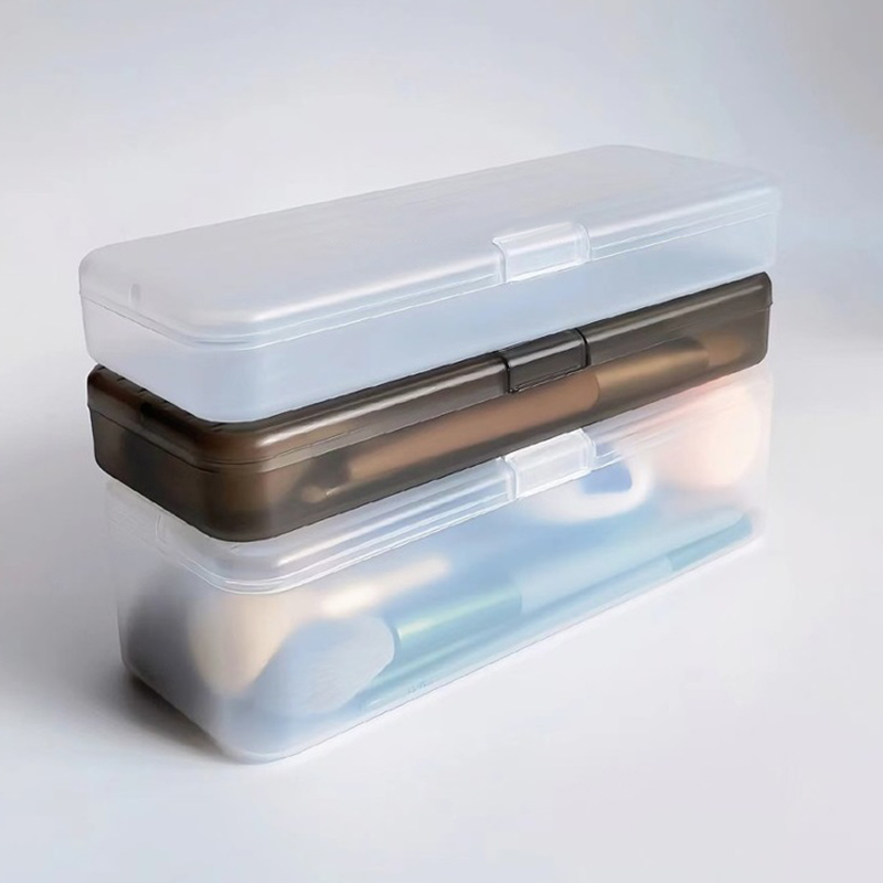 Stationery Warehouse - 1 Stück Transparente Kunststoff-Kosmetik-Aufbewahrungsbox Make-up-Pinsel-Stifthalter Schreibwaren-Organizer