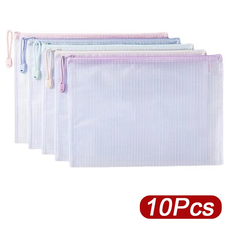 Is Stationery Office Supply - 5–30 Stück Reißverschluss-Netztasche, A4/A5, Kunststoff-Reißverschlusstasche, wasserdichte