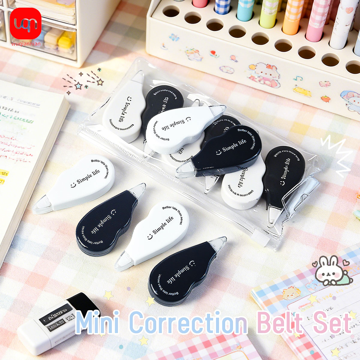 Office Supply Office Stationery Items - WQN - Schwarz-Weißes Mini-Korrekturband, Neuartiges Werkzeug