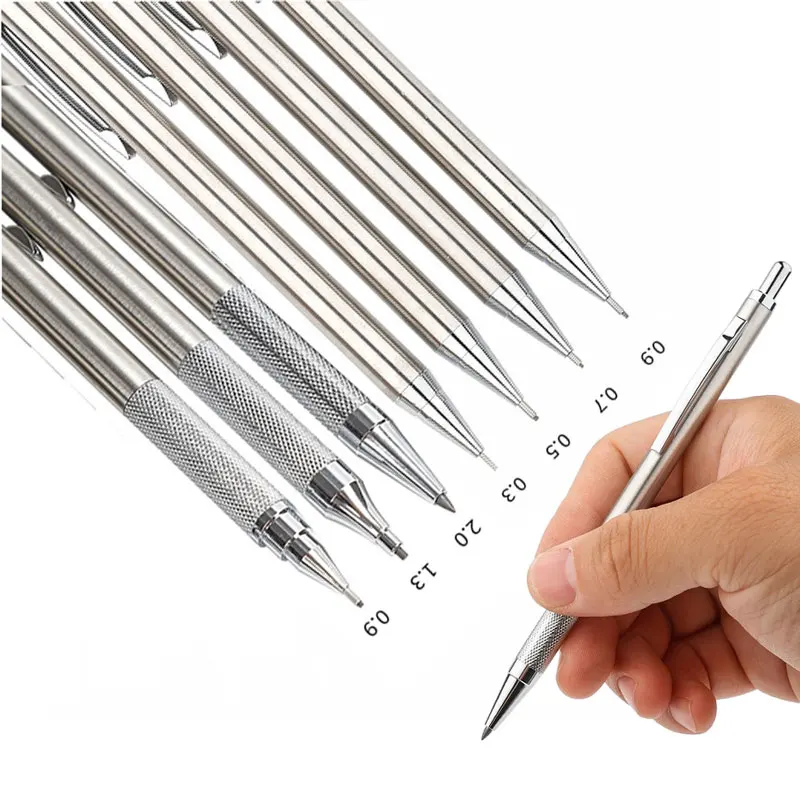 Mechanical Pencil Lead - Vollmetall-Druckbleistift-Set 0,3 0,5 0,7 0,9 1,3