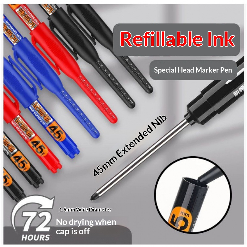 Whiteboard Marker Set - 12/2 Stück 45mm Tieflochmarkierstifte mit Langer