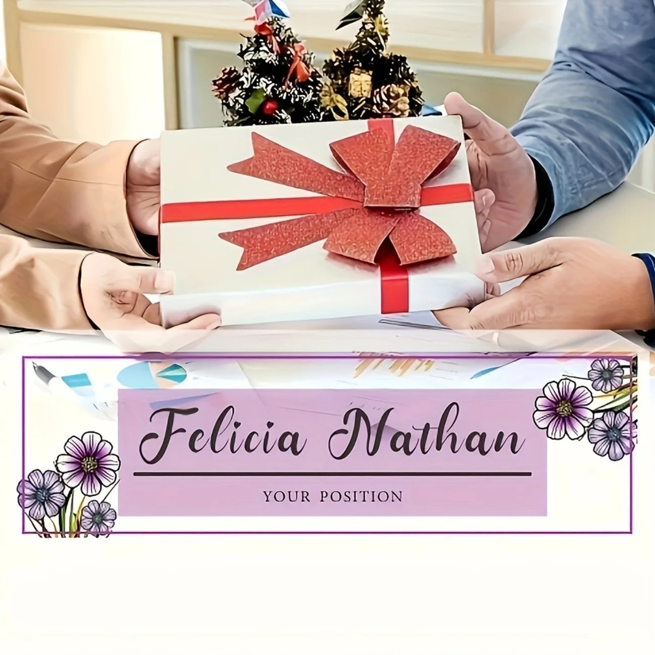Rosa-lila florales Acryl-Schre – Desk Name Plate Bewertung und Preis